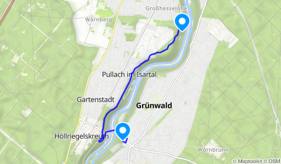 Kartenausschnitt Burg Grünwald